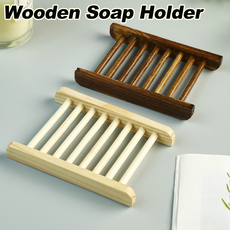 Soap Dish Draining - Ahşap Sabunluklar Tepsi Banyo Sabunu Tutucu