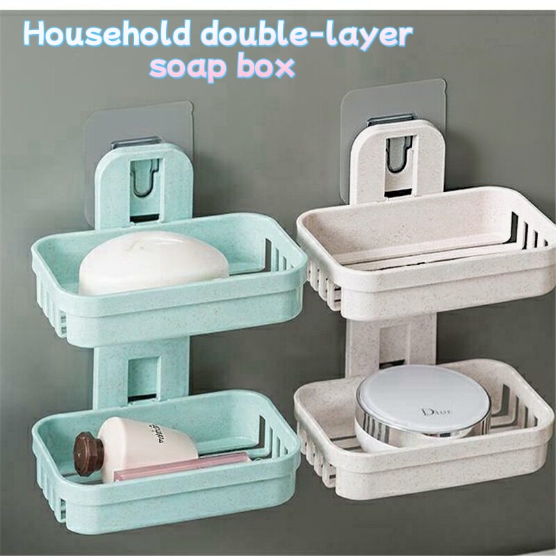 Soap Dish Draining - Duvara Monte Çift Katmanlı Sabunluk Kendinden