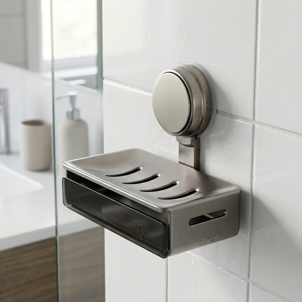 Soap Dish Draining - Banyo Camı için Duvara Monte Sabunluk