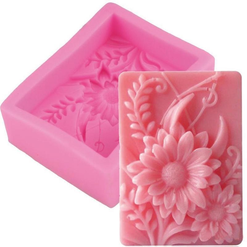 Soap Making Book For Beginners - 1 adet 3D Kare Gül Çiçek