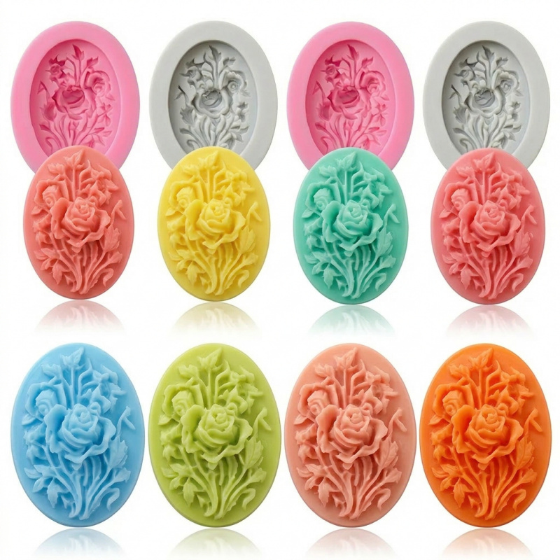 Soap Making Name - 4 Çiçek şekilli silikon kalıp, Kolayca