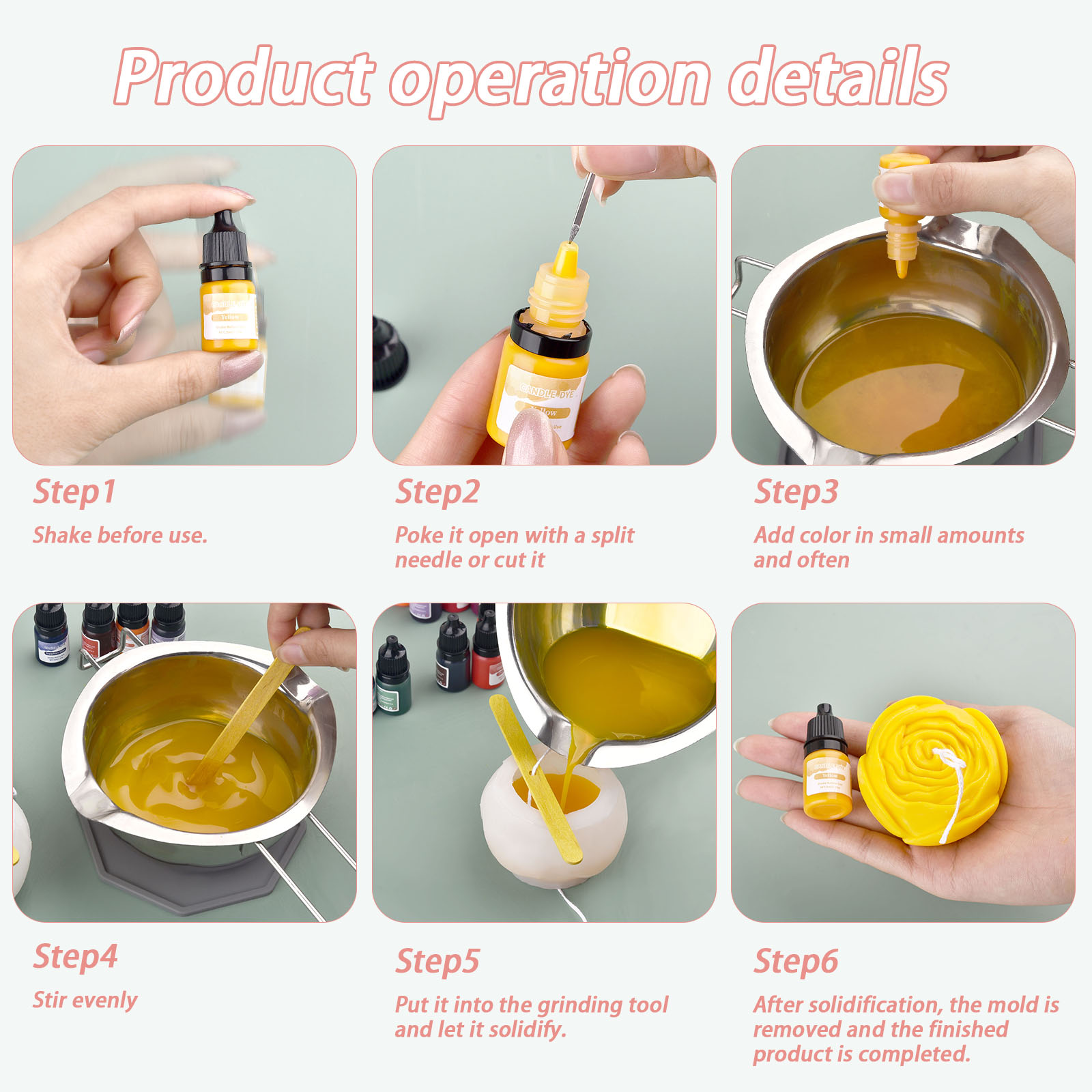 5 ml/Şişe Mum Balmumu Pigment  - Soap Making Ingredients incelemesi ve fiyatı